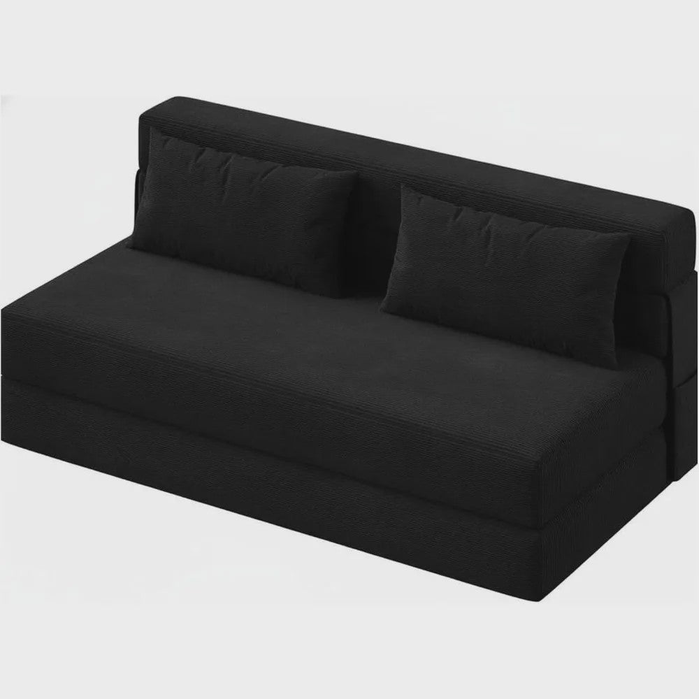 2-in-1 Fluweel Slaapbank - Comfortabele 2-zits Bank met Afneembare Hoes