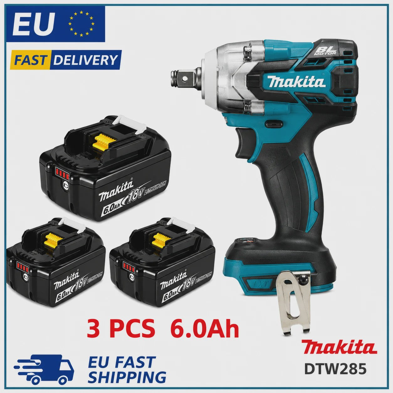 18V Brushless Slagmoersleutel Compatibel met Makita LXT Accu, 320 Nm Draadloos