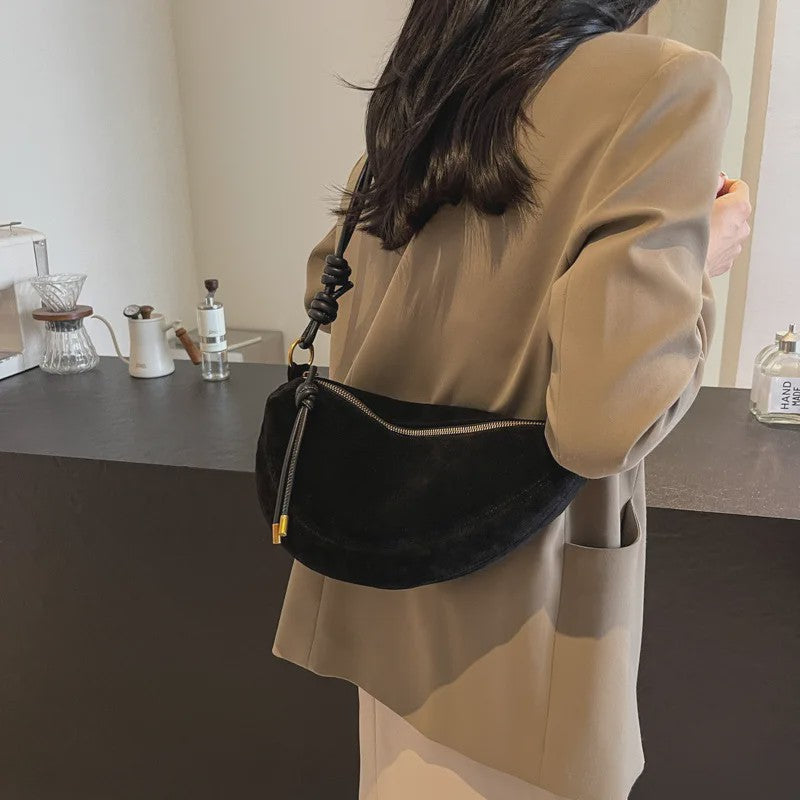 Trendy Kunstsuède Schoudertas Dames - Onderarm & Crossbody Tas