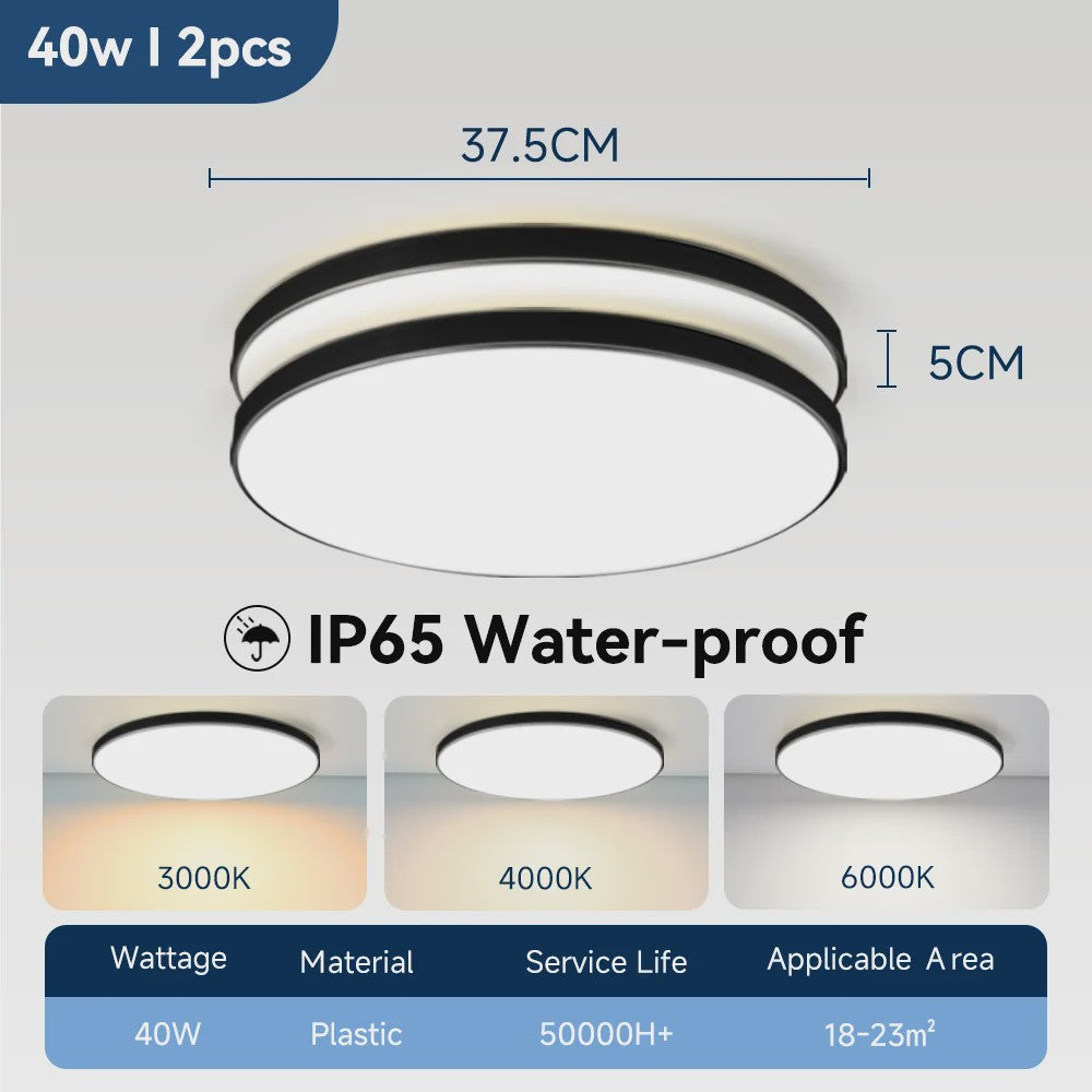 Waterdichte LED Plafondlamp Rond - 18W/30W/40W - IP44 - Keuken, Badkamer, Woonkamer