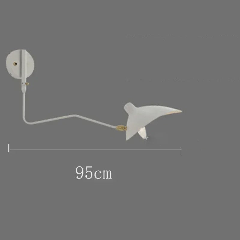 Industriële Zwarte Aluminium Wandlamp met Lange Arm - Verstelbaar LED Licht
