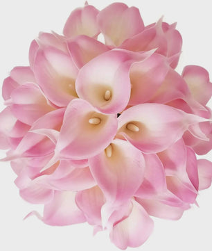20x Kunst Calla Lelies - Blush Roze - Real Touch PU Latex - Bruiloft Decoratie