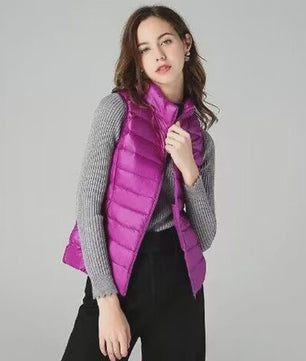 Stijlvolle Dames Bodywarmer - Lichtgewicht & Warm met Witte Eendendons Vulling