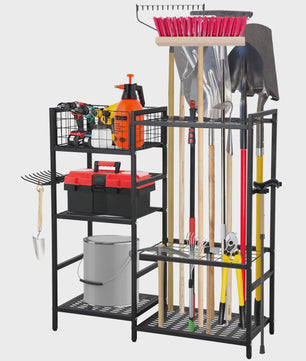 Gereedschap Organizer Tuin - 3 Laags Opbergrek met Mand voor Garage & Tuin
