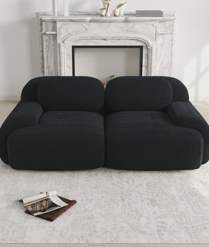Luxe 82'' Loveseat Bank met Gebogen Armleuningen en Hoge-elastische Bekleding