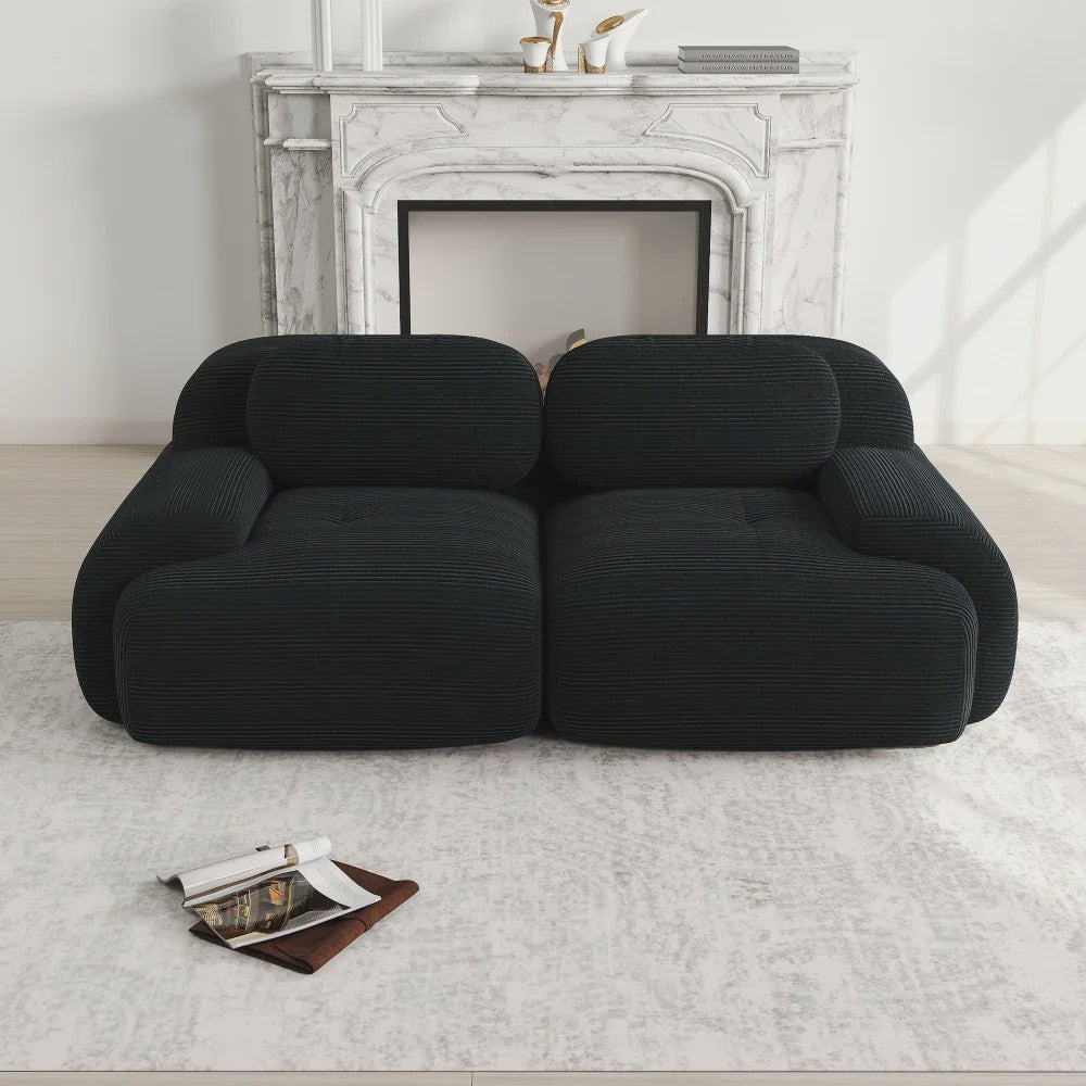 Luxe 82'' Loveseat Bank met Gebogen Armleuningen en Hoge-elastische Bekleding