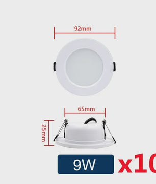 Set van 10 LED Downlighters Wit 5W-18W Rond Plafondlamp DC 12V/24V AC 110V/220V