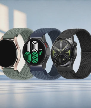 3x Elastische Nylon Bandjes voor Smartwatches (18/20/22mm) - Snelwissel & Comfortabel