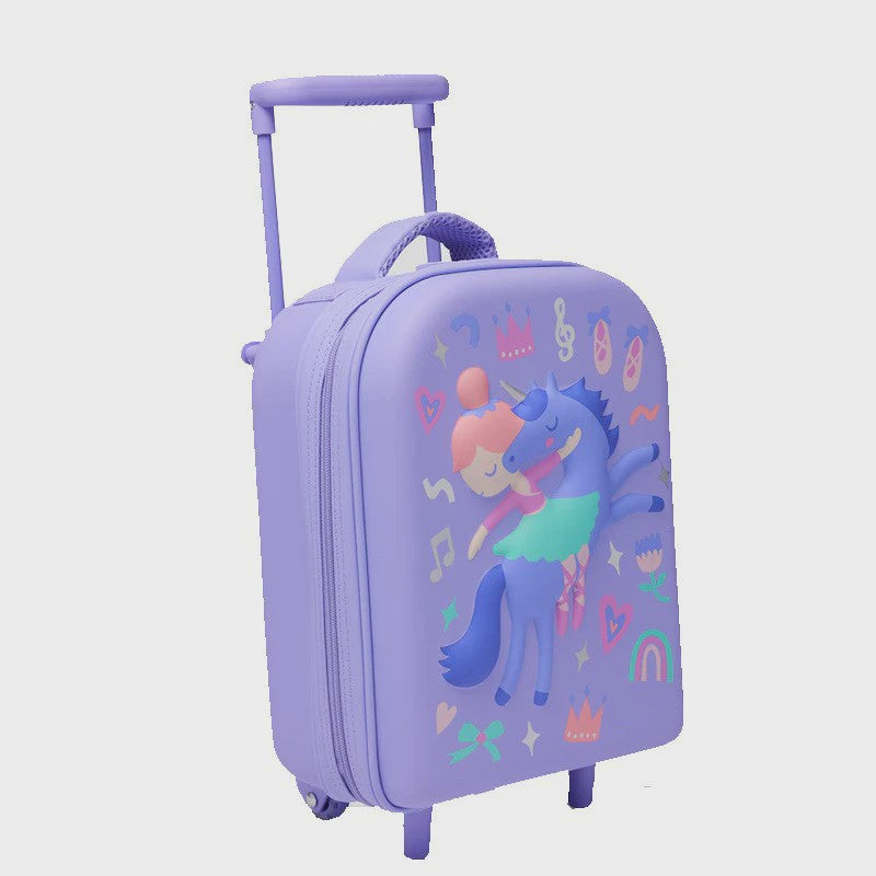 Kinder Koffer met 3D Dinosaurus en Trolleyfunctie - Schooltas & Reisbagage