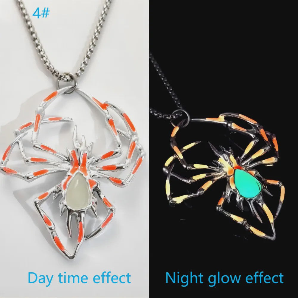 Glow-in-the-Dark Spider Hanger Ketting - Luminous Halloween Sieraden voor Mannen & Vrouwen