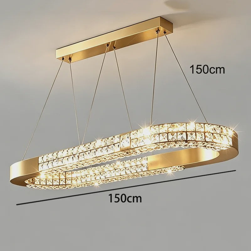 Luxe Kristallen Plafondlamp - Moderne Hanglamp voor Eetkamer & Woonkamer