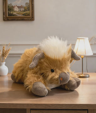 Schattige Highland Cattle Pluche Knuffel - Zacht & Fluffy Dier - Verkrijgbaar in 30/50cm - Zit of Lig Positie