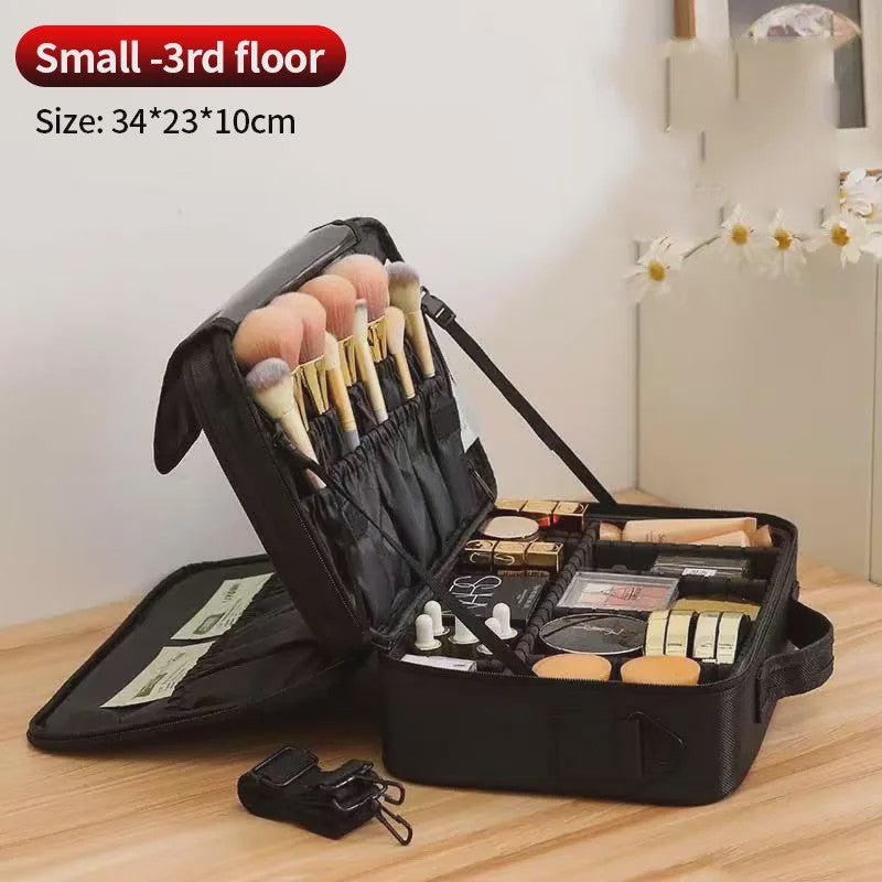 Grote Make-up Tas met Verstelbare Vakken - Multifunctionele Reis Organizer