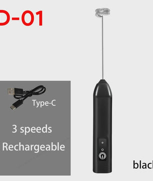 Draadloze Elektrische Melkopschuimer & Eierklopper met Type-C Opladen - 3 Snelheden