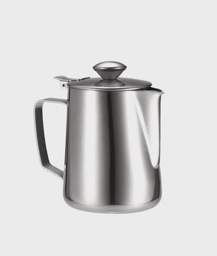 RVS Melkopschuimkan met Deksel - Barista Kwaliteit voor Latte & Cappuccino