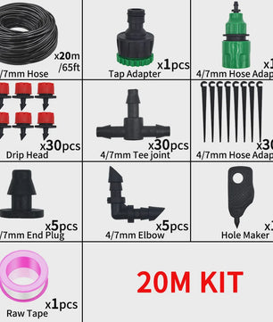 Micro Druppels Irrigatie Systeem Kit - Verstelbare Druppelaars voor Tuin, Terras & Gazon