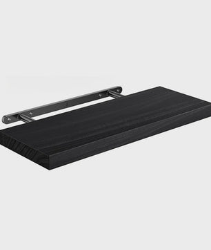 Zwarte Houten Zwevende Wandplanken - Set van 2 - Onzichtbaar Montagesysteem - Stijlvol & Praktisch
