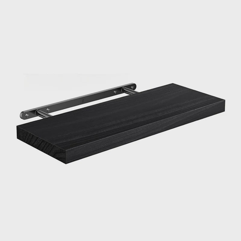 Zwarte Houten Zwevende Wandplanken - Set van 2 - Onzichtbaar Montagesysteem - Stijlvol & Praktisch