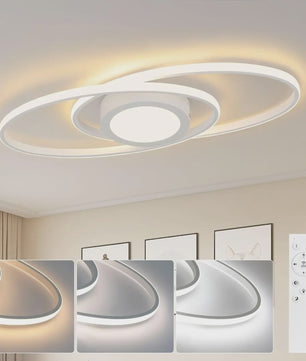 Moderne Zwarte LED Plafondlamp 48W Dimbare met Afstandsbediening & Kleurtemperatuur 3000K-6500K