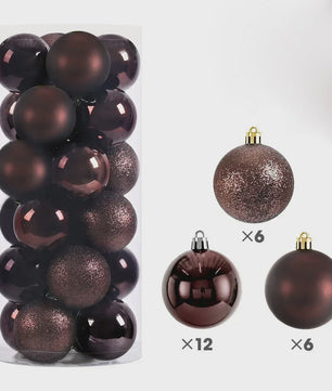24x Kerstballen Set - 3/4/6cm - Multicolor & Glitter - Kerstboom Decoratie