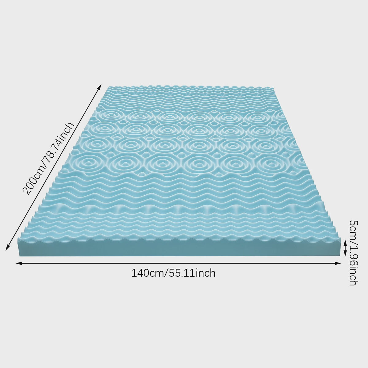 Luxe Traagschuim Matras Topper - 5-Zone Ergonomische Ondersteuning & Koel Comfort