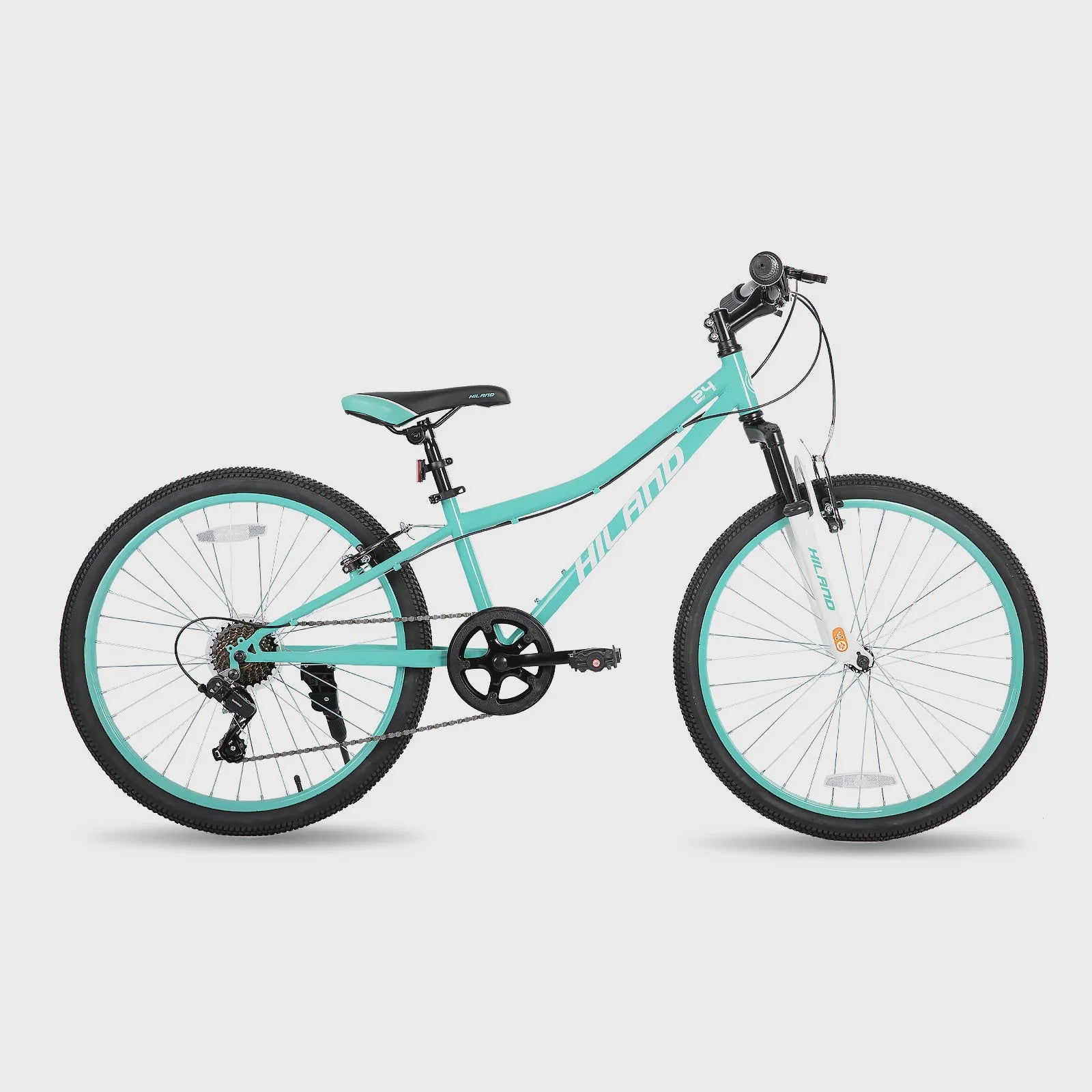 Hiland 24 Inch Kinder Mountainbike met Voorvering - Fiets voor Jongens & Meisjes (7-15 jaar)