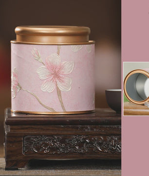 Decoratieve Theeblik met Bloemenprint - Afsluitbare Opbergbus voor Thee