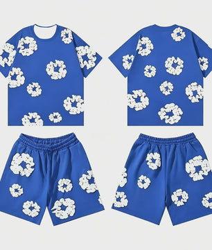 Zomer Hip Hop Print Korte Mouw Set - Casual Outfit & Familie Matching