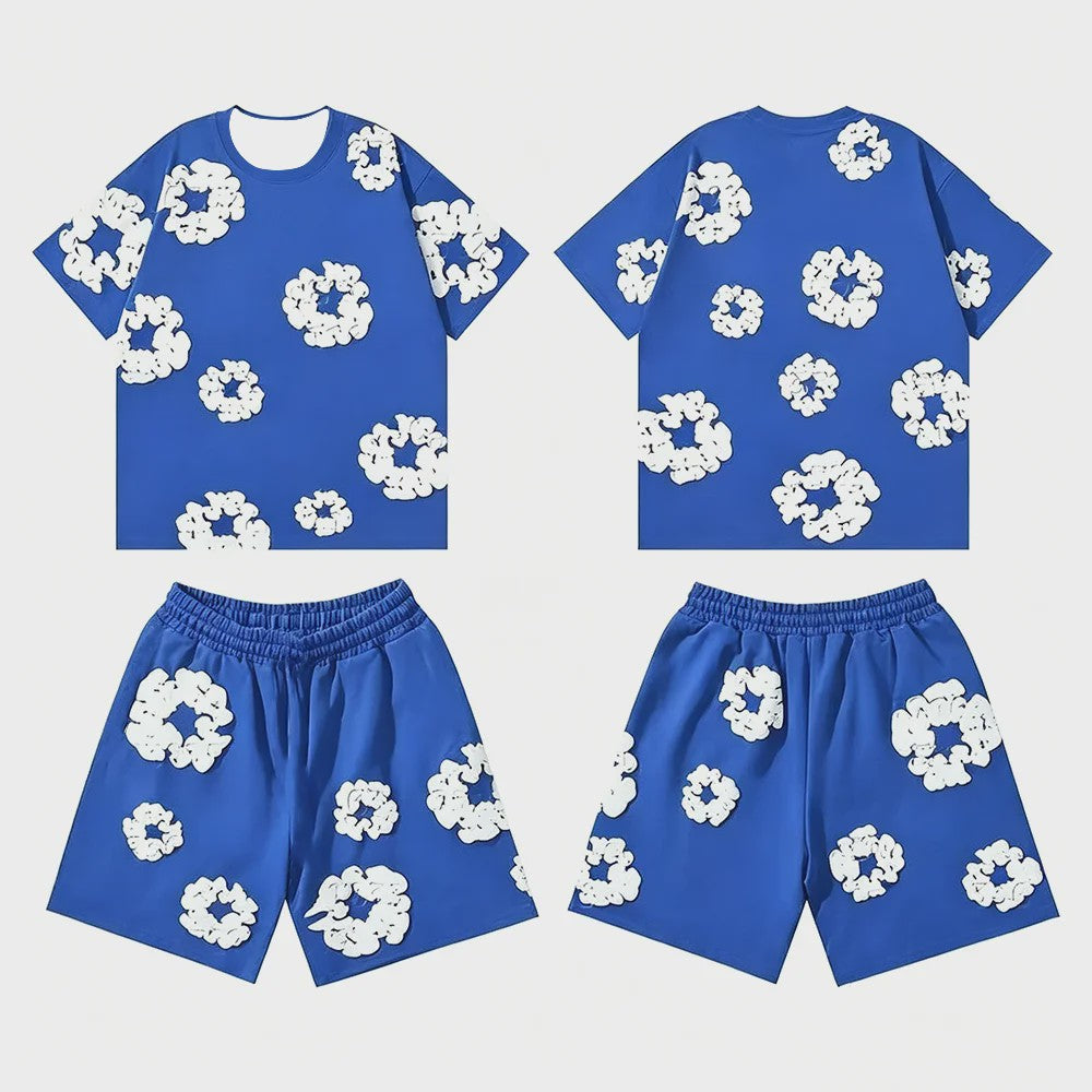 Zomer Hip Hop Print Korte Mouw Set - Casual Outfit & Familie Matching