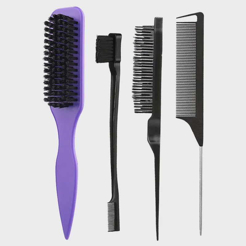 Professionele Haarborstel Set: Voor Sleeke Kapsels, Glad Maken van Baby Hairs & Touperen