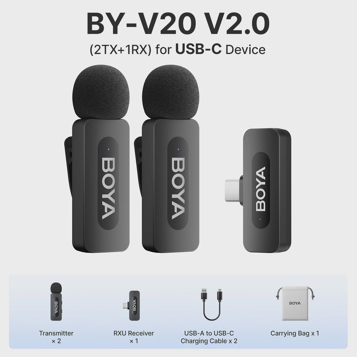 Draadloze Lavalier Microfoon BOYA BY-V voor iPhone, iPad & Android - Live Opnames & Interviews