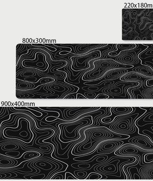 Extra Grote XL Gaming Muismat - Zwart/Wit Abstract Design