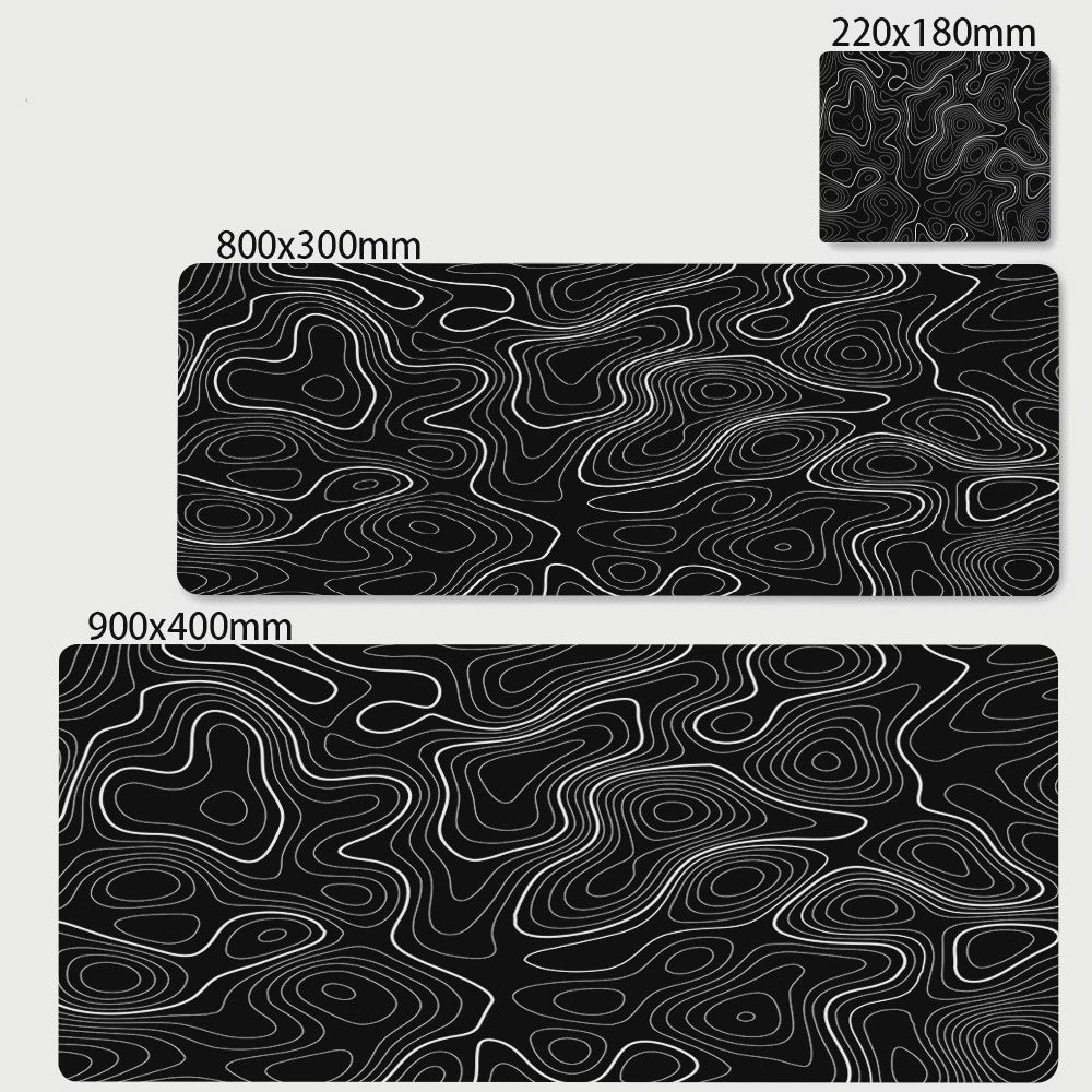 Extra Grote XL Gaming Muismat - Zwart/Wit Abstract Design