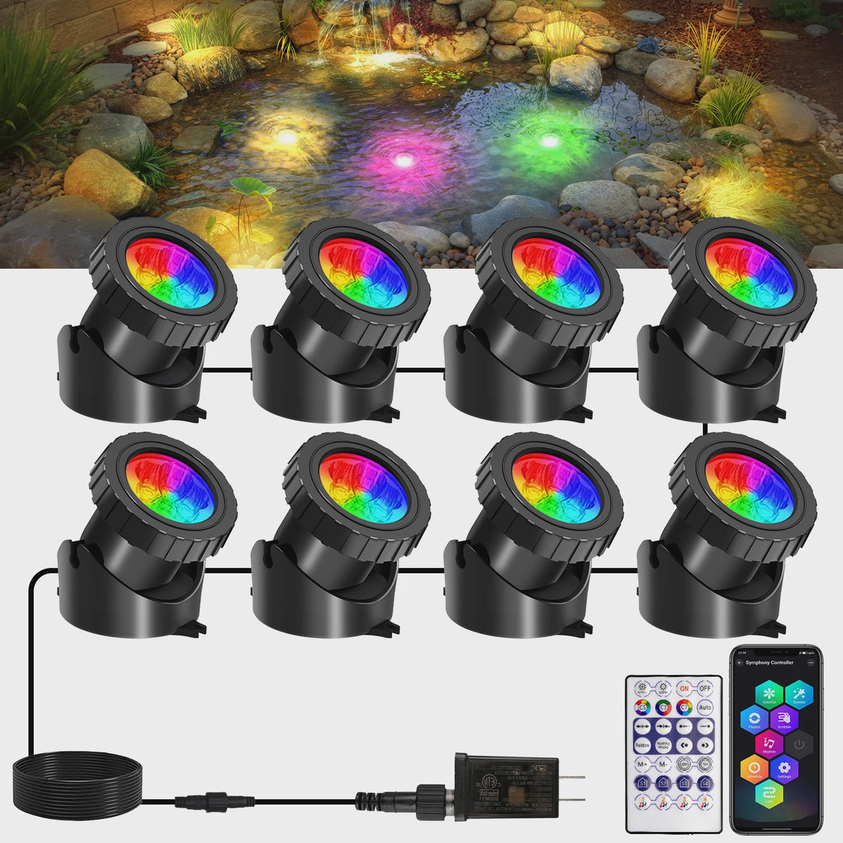 Waterdichte RGB LED Spot Verlichting voor Vijver & Fontein - App & Afstandsbediening