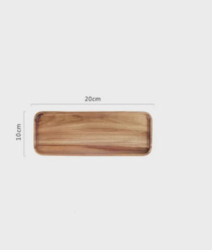 Acacia Houten Serveerschaal - Natuurlijk Hout, Perfect voor Snacks, Fruit & Thee
