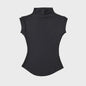 Dames Zomer Mouwloze Turtleneck Top - Slim Fit Basic T-shirt