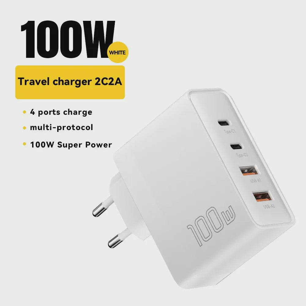 Essager 100W GaN Snellader USB-C PD QC 4.0 3.0 voor iPhone, Xiaomi, Macbook
