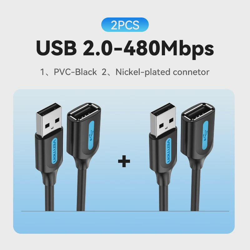 Vention USB 3.0 Verlengsnoer - Snelle Dataoverdracht voor PC, TV, Console & Meer