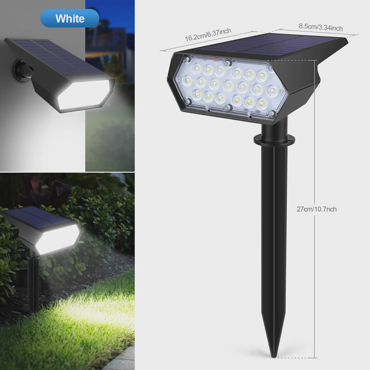 Waterdichte Solar LED Spotlight met Grondspies - Tuinverlichting