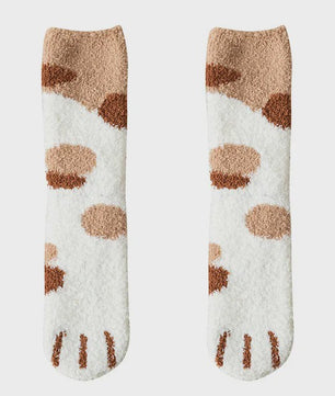 Schattige Dierenpoot Sokken Dames - Kawaii Fleece Sokken voor Thuis & Slapen