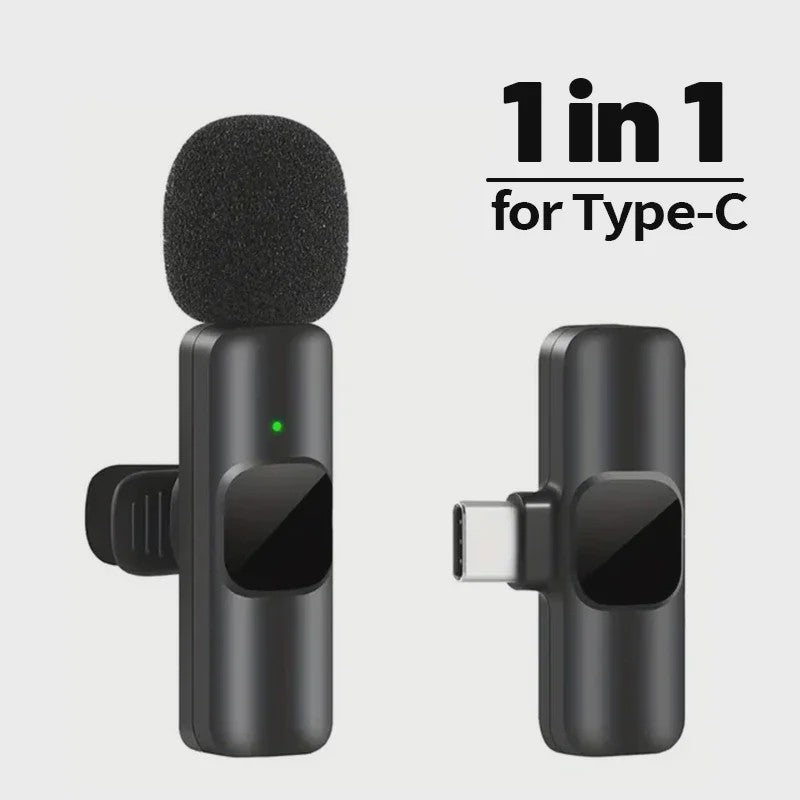 Draadloze Lavalier Microfoon voor iPhone, Android & Laptop - Helder Geluid & Ruime Ontvangst