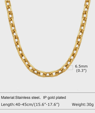 Chunky Gouden Halsketting Dames - Roestvrij Staal Dikke Ovalen Schakelketting Choker