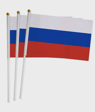 Ukraine Wapperende Handvlag 14x21cm met Witte Stok - Feestdecoratie & Evenementen