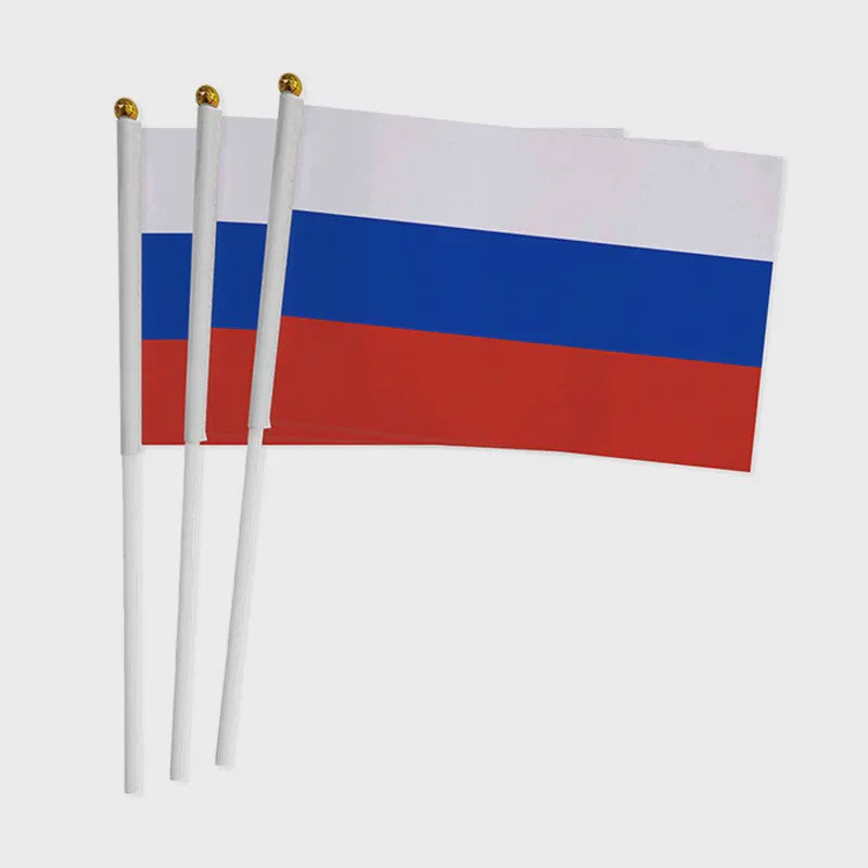 Ukraine Wapperende Handvlag 14x21cm met Witte Stok - Feestdecoratie & Evenementen