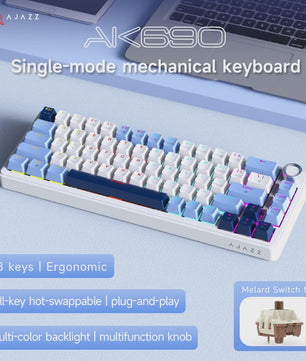AJAZZ AK690 Mechanisch Gaming Toetsenbord - 68 Keys, Hot-Swap, USB, RGB Verlichting
