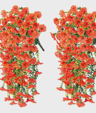 2x Kunstplant Ochtendgloren & Eucalyptus Hangdecoratie - UV-bestendig, Weerbestendig voor Buiten, Tuin, Huis & Bruiloften