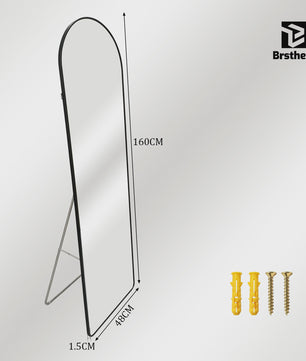 Grote Staande Spiegel 160x48cm - Volledige Lengte Spiegel met Aluminium Frame & HD Glas