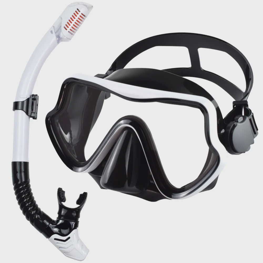 Professionele Duikbril en Snorkel Set voor Volwassenen - Panoramisch Zicht & Duurzaam Gehard Glas