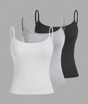 Set van 3 Basic Camisoles met Verstelbare Bandjes - Zomer Essential