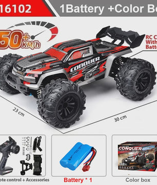 WLtoys 16102 1:16 RC Monster Truck - 50KM/H High Speed 4WD Off-Road Auto met LED